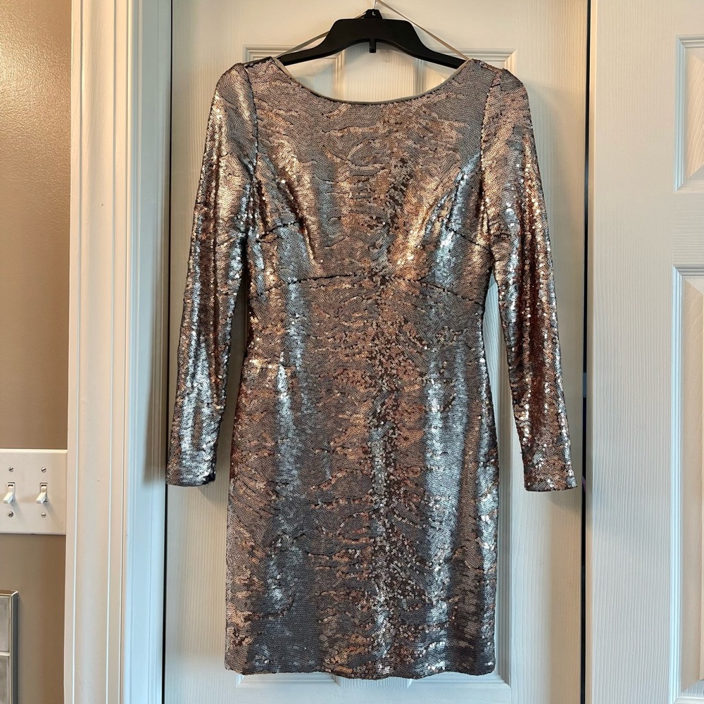 Jessica Simpson gold sequin dress
